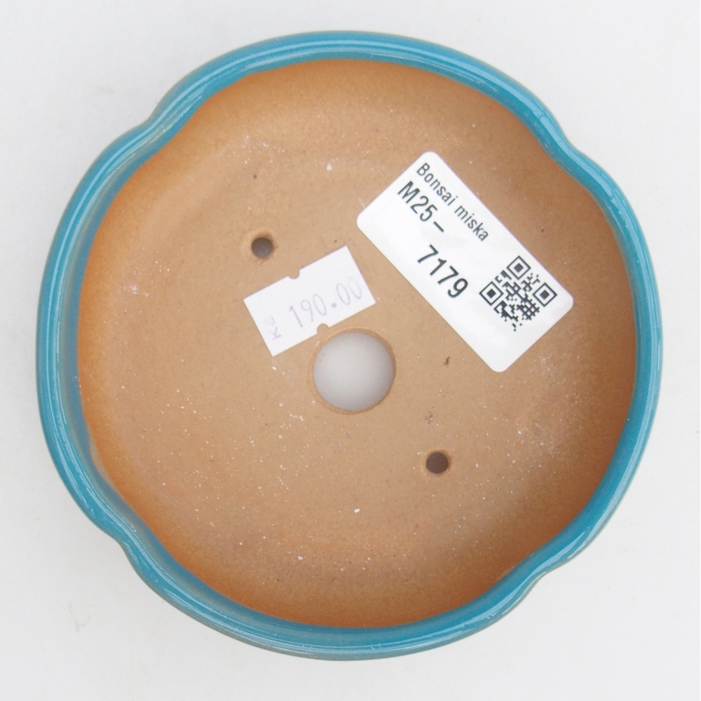 Keramická bonsai miska 11 x 11 x 3 cm, barva modrá