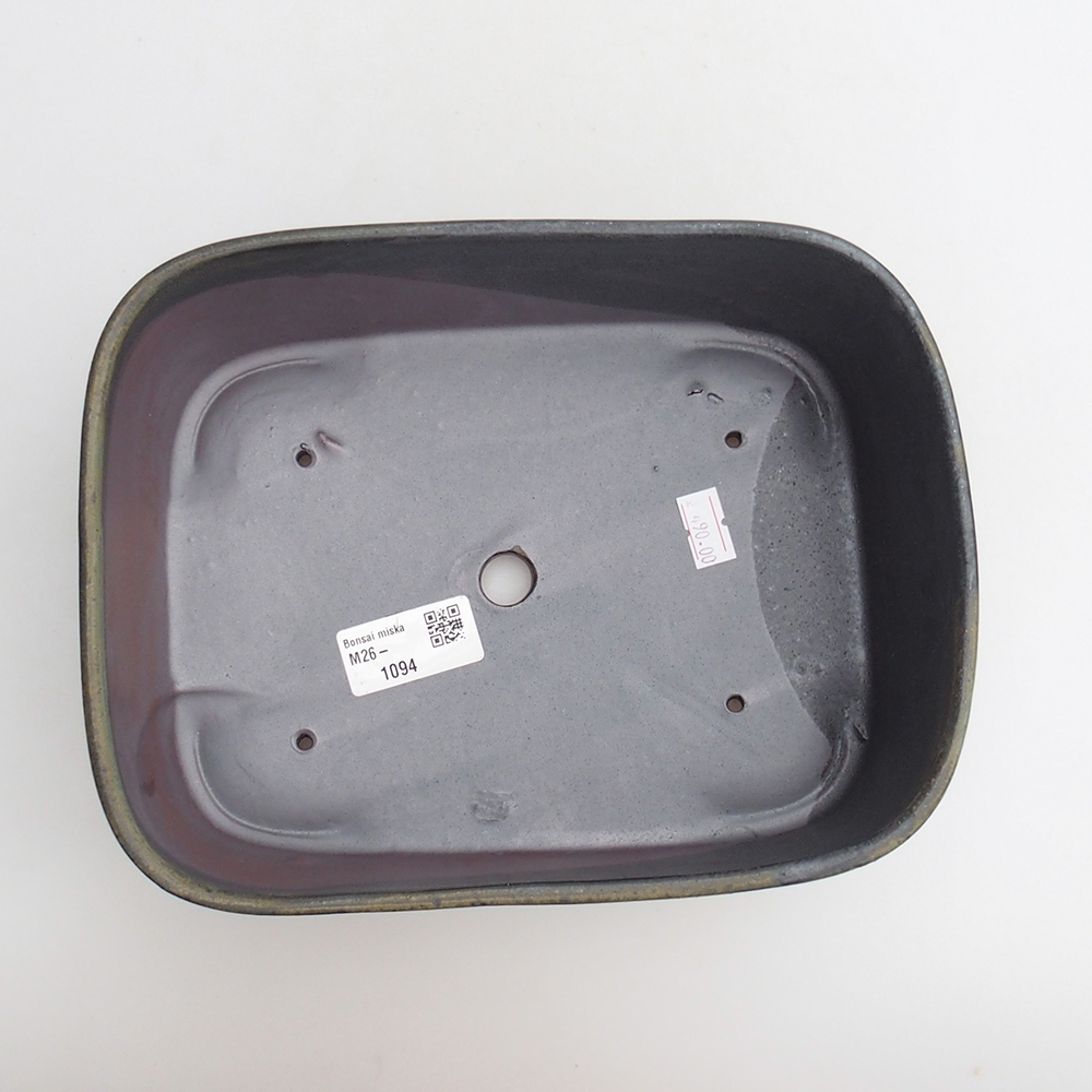 Keramická bonsai miska 23 x 18 x 7,5 cm, barva zelená
