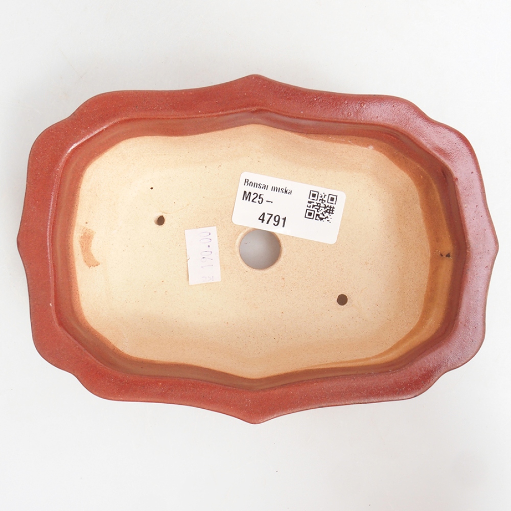 Keramická bonsai miska 15,5 x 11,5 x 4,5 cm, barva růžová