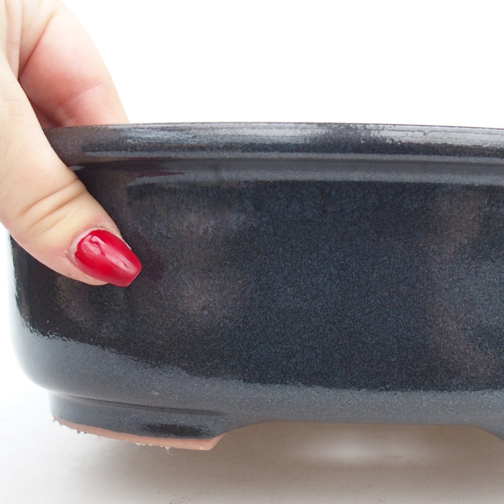 Keramická bonsai miska 26 x 22 x 8 cm, barva šedá