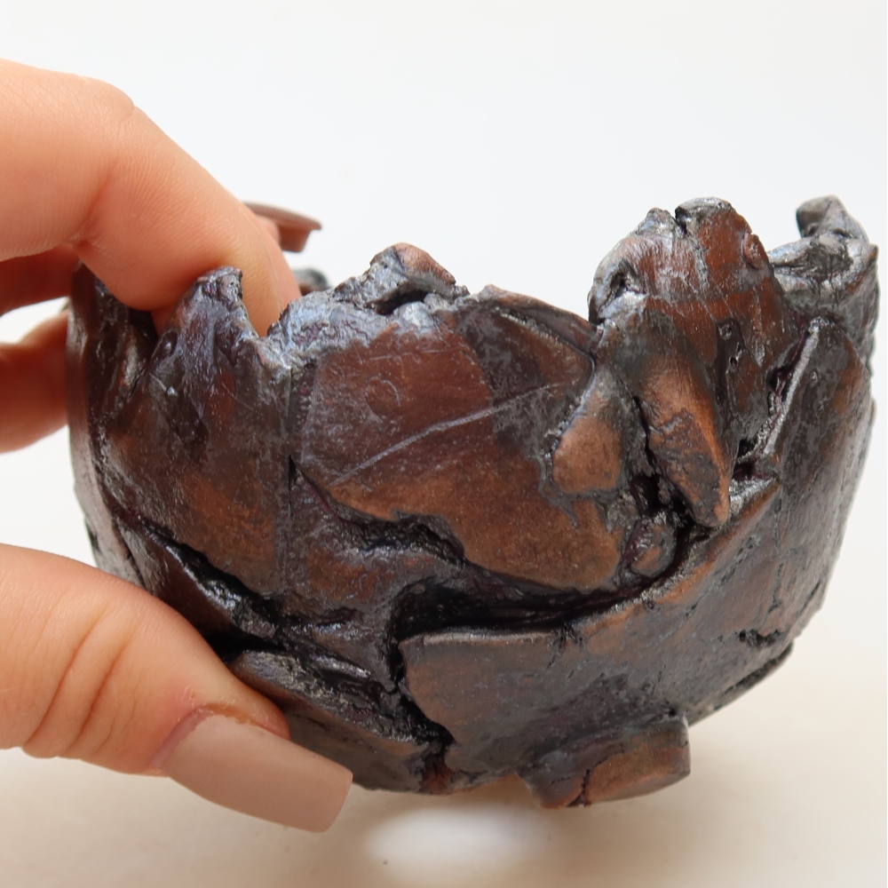 Keramická Skořápka 11 x 9,5 x 8 cm , barva hnědá