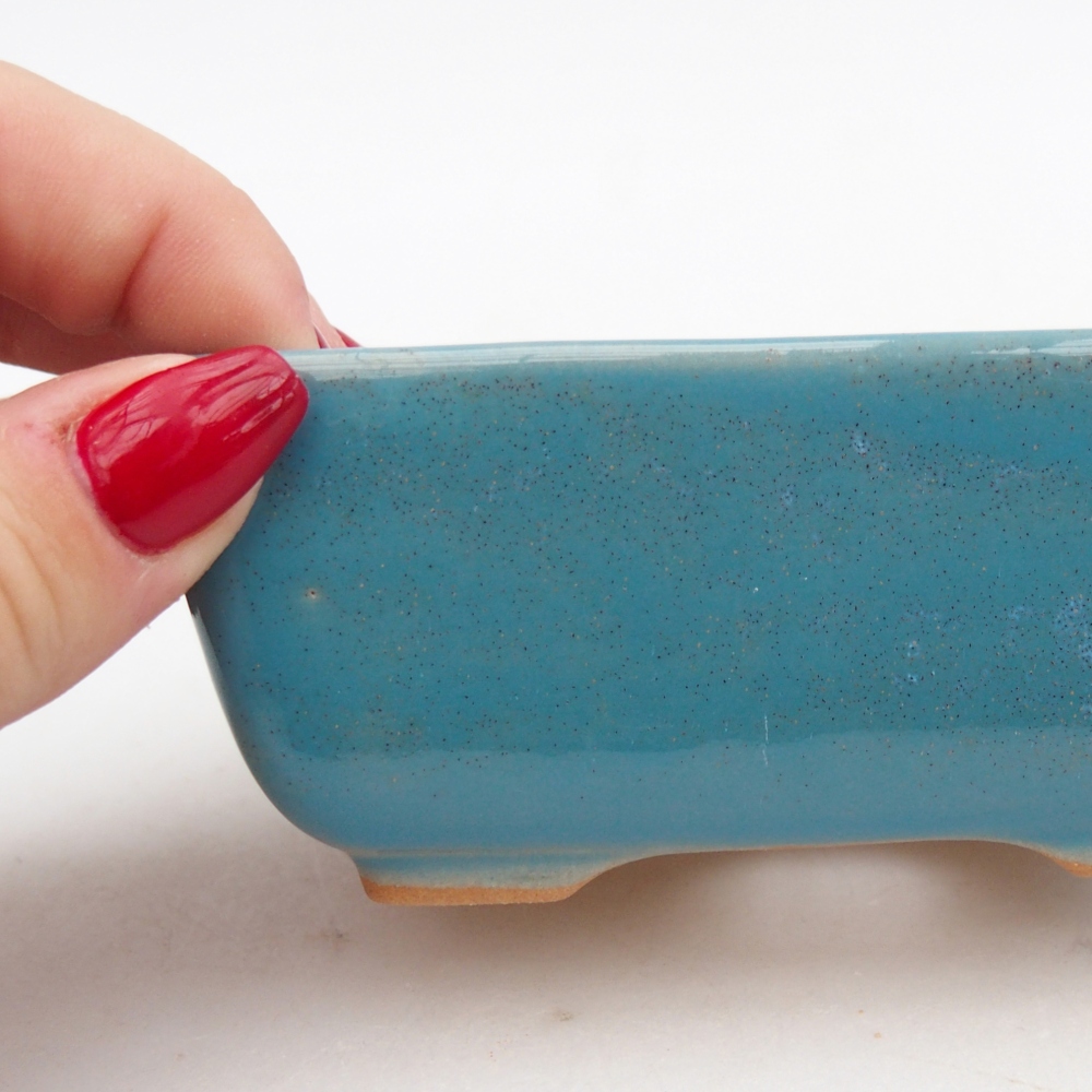 Keramická bonsai miska 10,5 x 7,5 x 4,5 cm, barva modrá