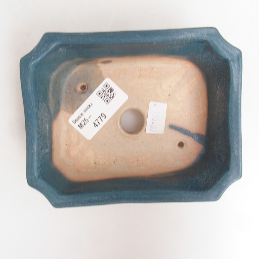 Keramická bonsai miska 13 x 10,5 x 4 cm, barva modrá