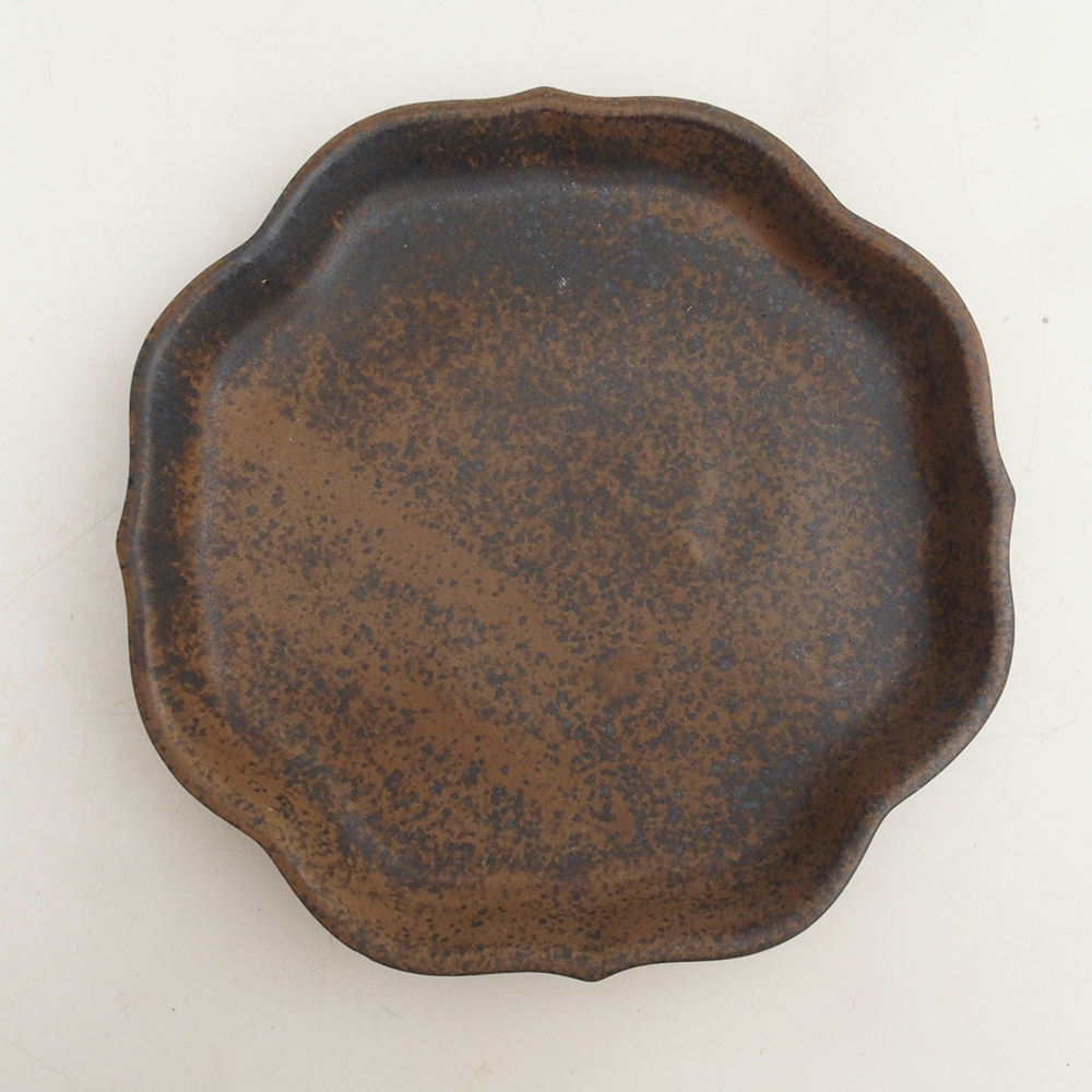 Keramická podmiska H06 - 14 x 14 x 1,5 cm  - hnědá