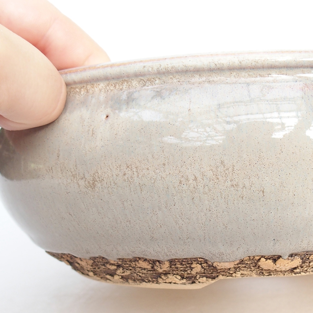 Keramická bonsai miska 20,5 x 20,5 x 7 cm, barva šedá
