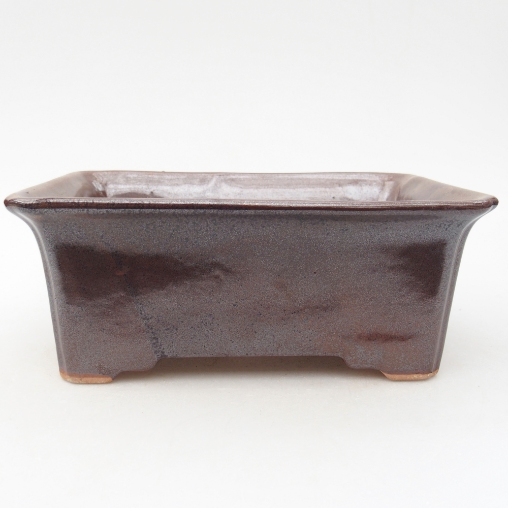 Keramická bonsai miska 18 x 14 x 7 cm, barva hnědá
