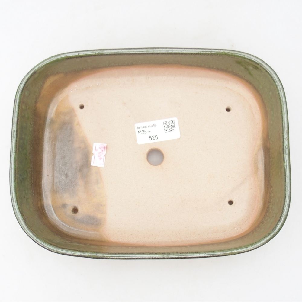 Keramická bonsai miska 22,5 x 17 x 6 cm, barva zelená