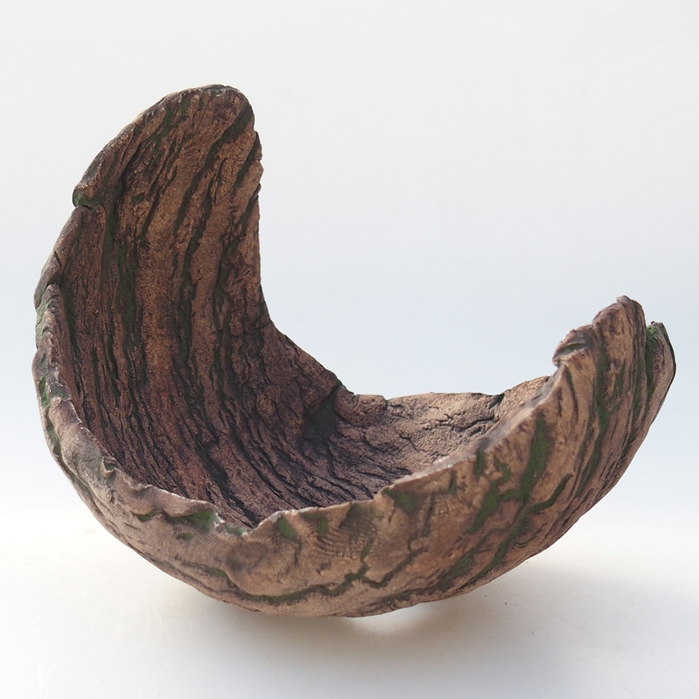 Keramická Skořápka 13 x 12 x 12,5 cm , barva zelená