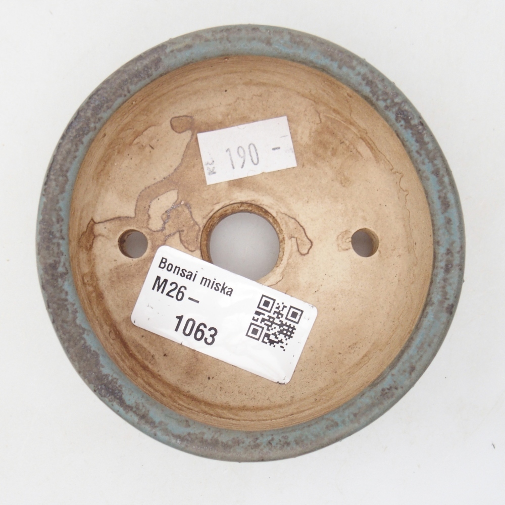 Keramická bonsai miska 9 x 9 x 3,5 cm, barva modrá