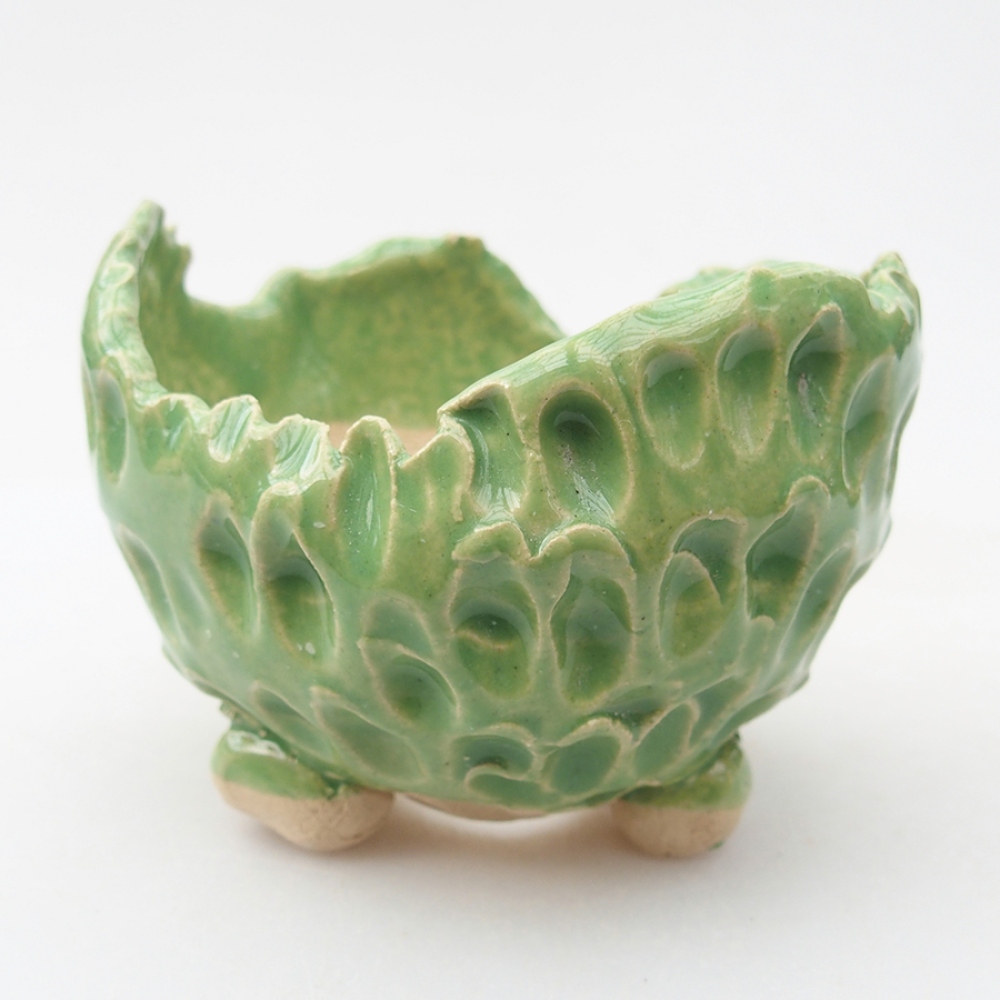Keramická Skořápka  7,5 x 7 x 6 cm , barva zelená