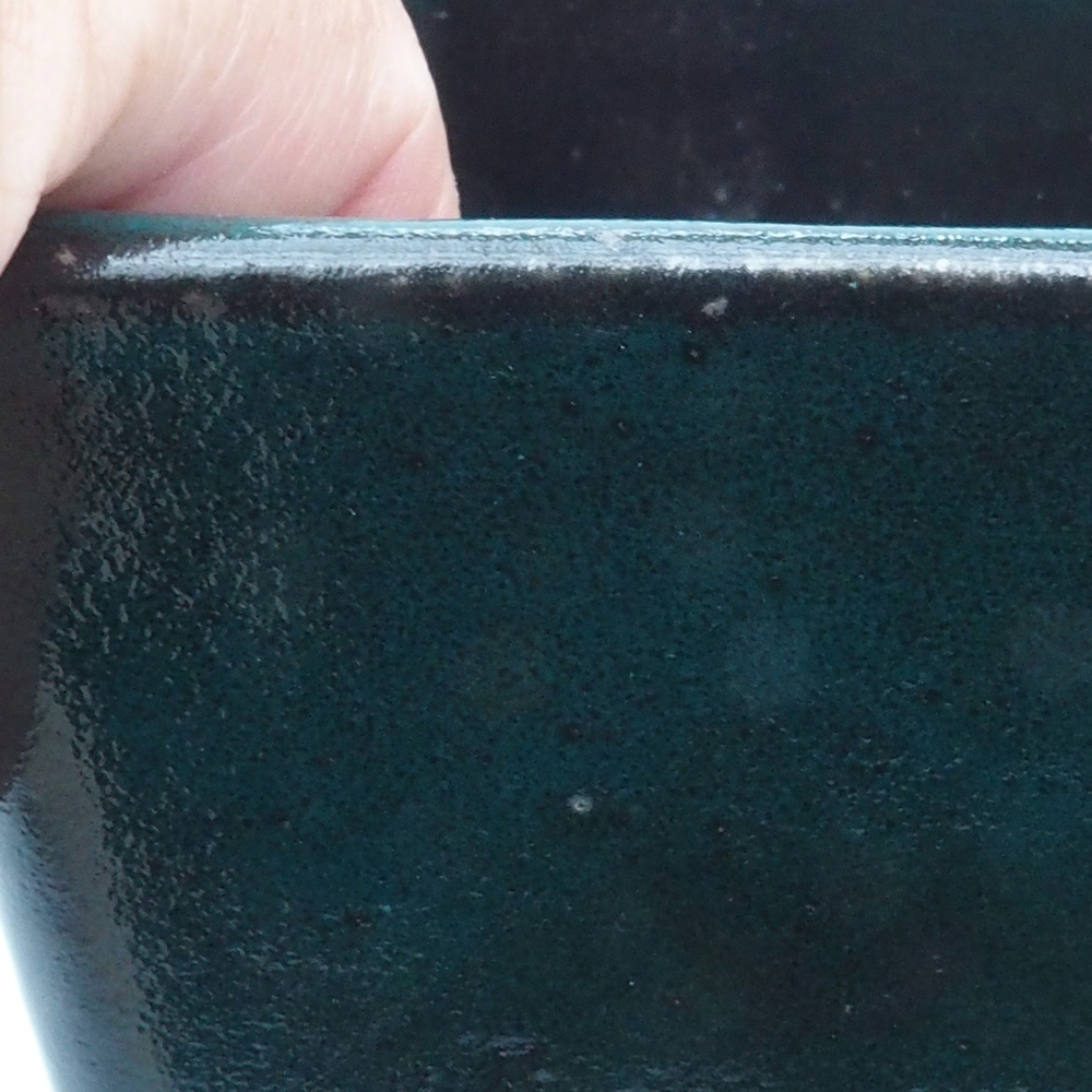 Keramická bonsai miska 10,5 x 10,5 x 10,5 cm, barva zelená