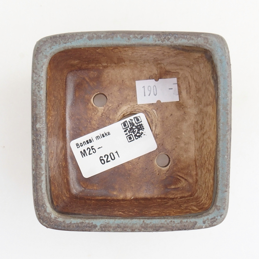 Keramická bonsai miska 8 x 8 x 5,5 cm, barva modrá