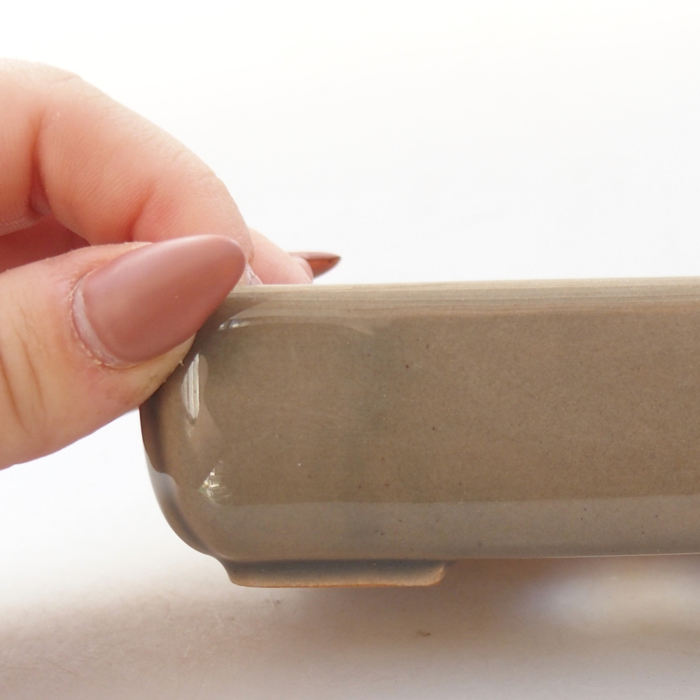 Keramická bonsai miska 11,5 x 9 x 3,5 cm, barva šedá