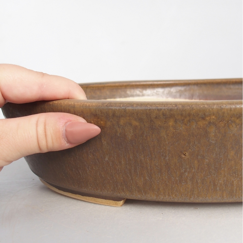 Keramická bonsai miska 31,5 x 27,5 x 6,5 cm, barva hnědá