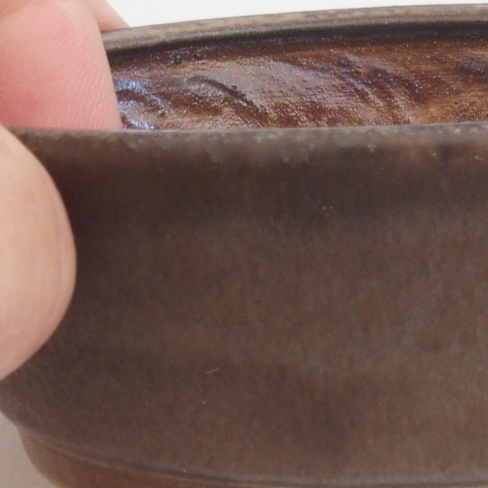 Keramická bonsai miska 9,5 x 8 x 3 cm, barva hnědá