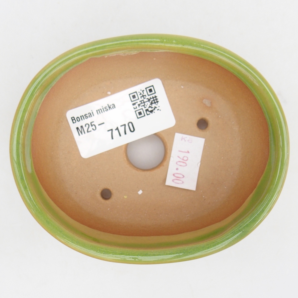Keramická bonsai miska 9,5 x 7,5 x 3,5 cm, barva zelená