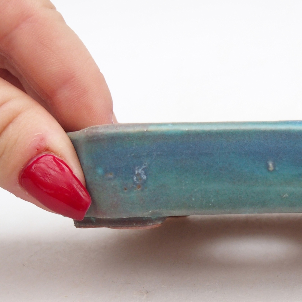 Keramická bonsai miska 10 x 8,5 x 2 cm, barva modrá