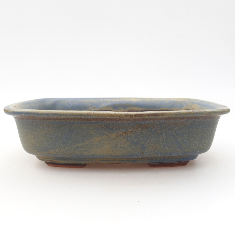 Keramická bonsai miska 18,5 x 13,5 x 5 cm, barva modrá