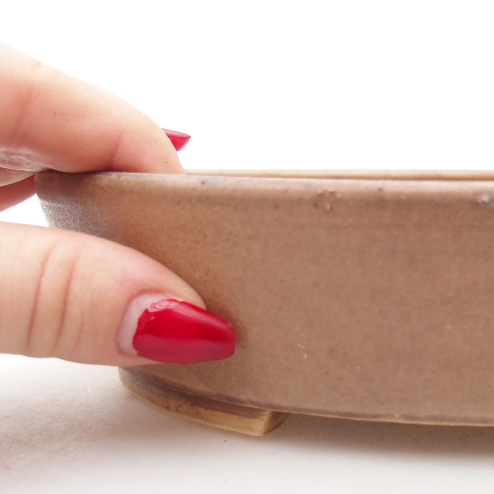 Keramická bonsai miska 18,5 x 16,5 x 4,5 cm, barva růžová