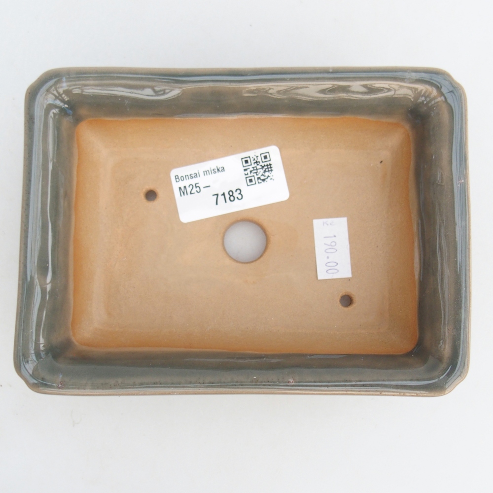 Keramická bonsai miska 14 x 10,5 x 4 cm, barva šedá