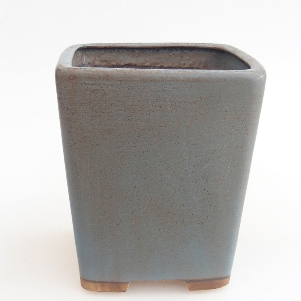 Keramická bonsai miska 10 x 10 x 12 cm, barva modrá