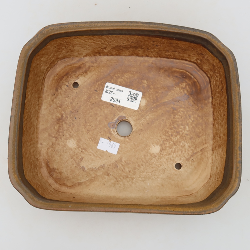 Keramická bonsai miska 21,5 x 18 x 6 cm, barva hnědá