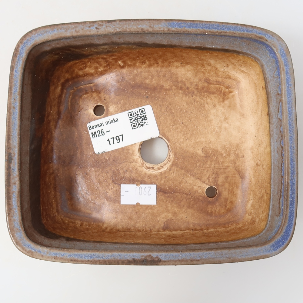 Keramická bonsai miska 15 x 13 x 4,5 cm, barva modrá