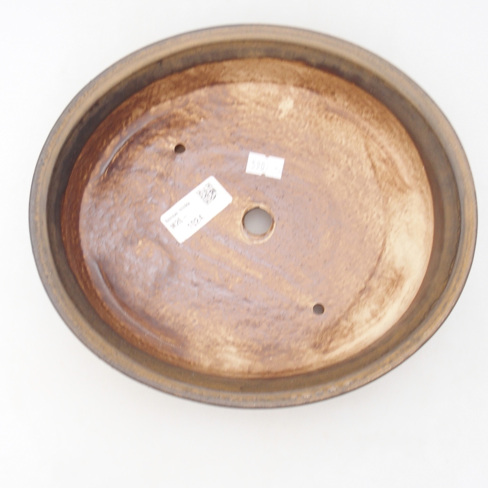 Keramická bonsai miska 24 x 21 x 5 cm, barva hnědá