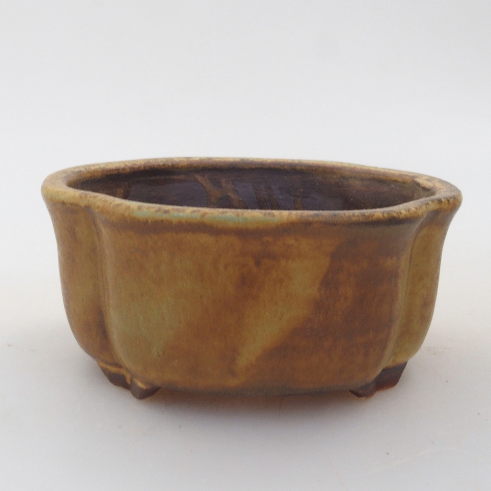 Keramická bonsai miska 7,5 x 7 x 3,5 cm, barva zelená