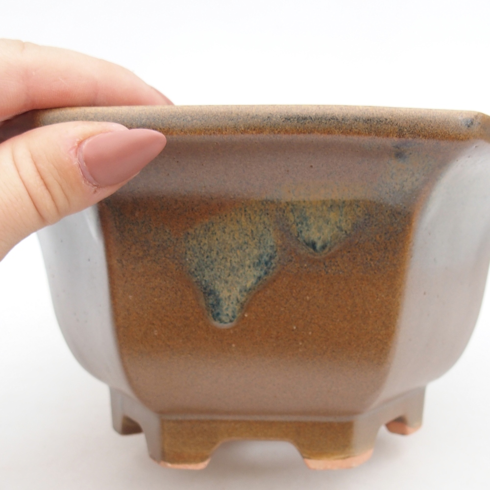 Keramická bonsai miska 18,5 x 16,5 x 9 cm, barva hnědá