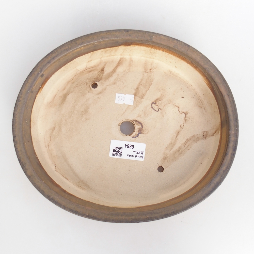 Keramická bonsai miska 24 x 20,5 x 5 cm, barva hnědá