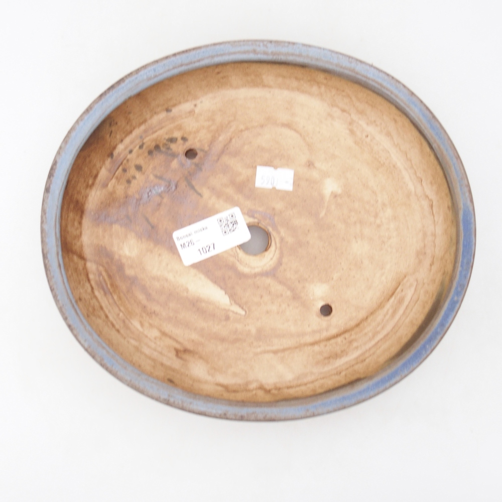 Keramická bonsai miska 22,5 x 20 x 4,5 cm, barva modrá