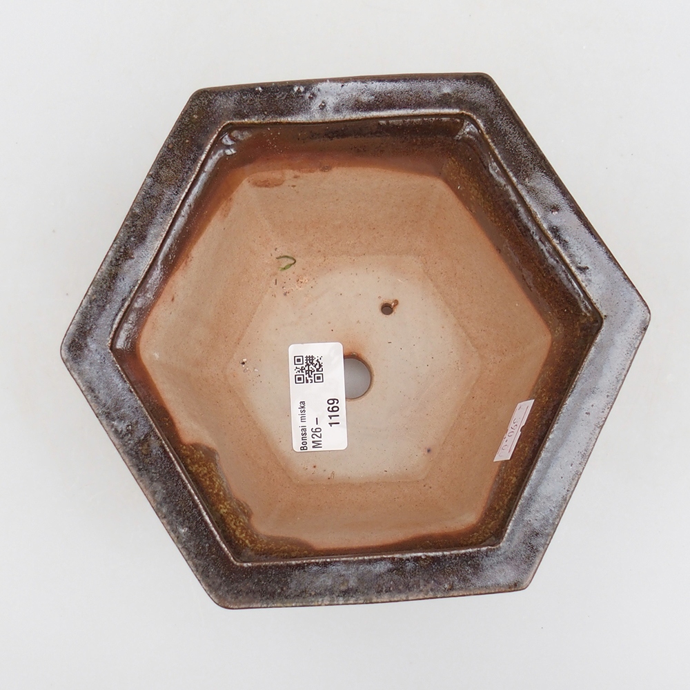 Keramická bonsai miska 18 x 16 x 9 cm, barva hnědozelená