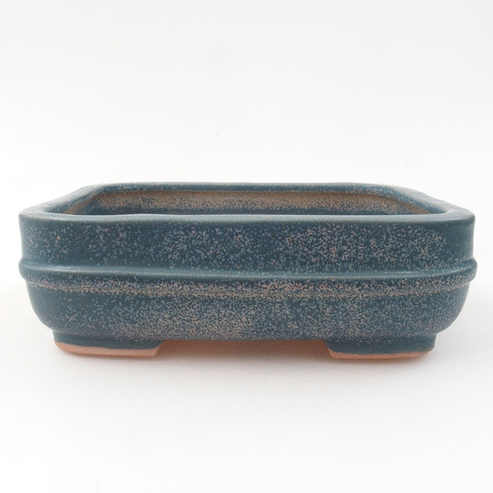 Keramická bonsai miska 14 x 12,5 x 4,5 cm, barva modrá