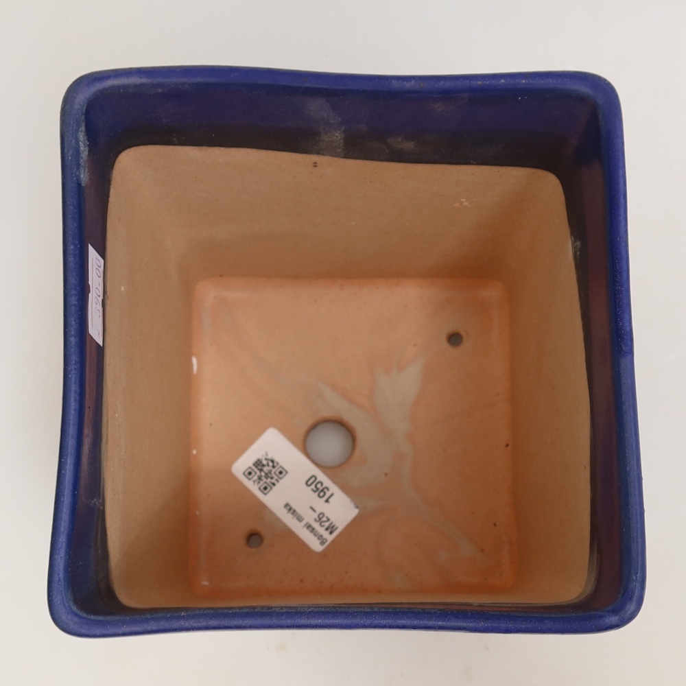 Keramická bonsai miska 13 x 13 x 13,5 cm, barva modrá