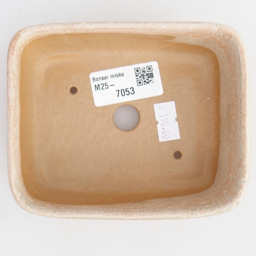 Keramická bonsai miska 12,5 x 9,5 x 3,5 cm, barva béžová