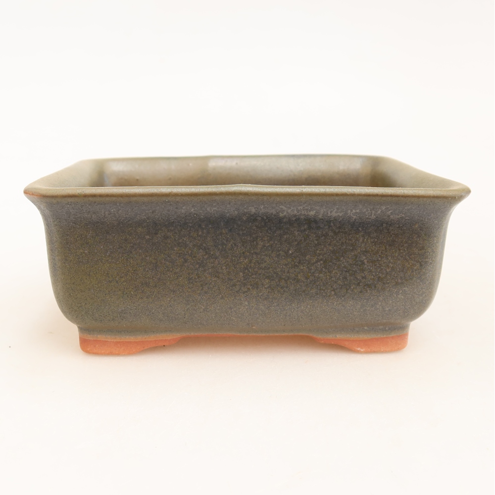 Keramická bonsai miska 12 x 10 x 5 cm, barva zelená