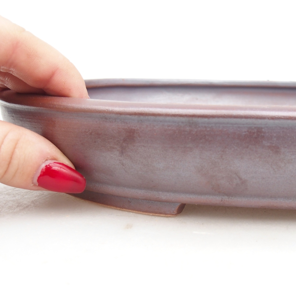 Keramická bonsai miska 24,5 x 20 x 4 cm, barva kovová