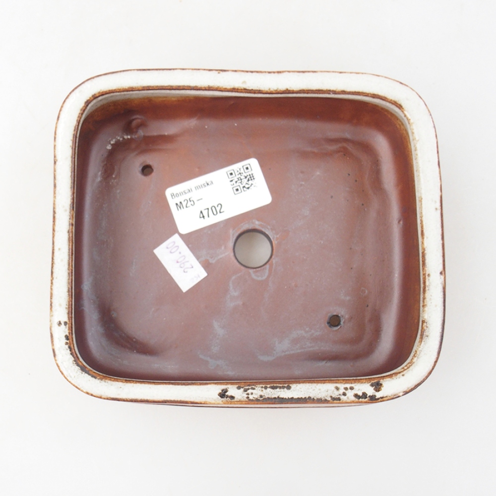 Keramická bonsai miska 14 x 12,5 x 4,5 cm, barva bílá