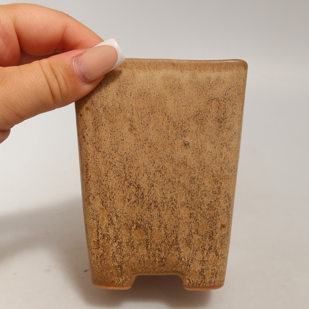 Keramická bonsai miska 7,5 x 7,5 x 10,5 cm, barva béžová