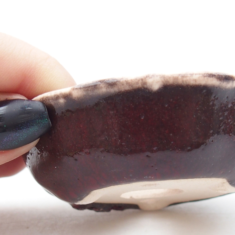 Mini bonsai miska 7,5 x 7,5 x 2 cm, barva hnědá