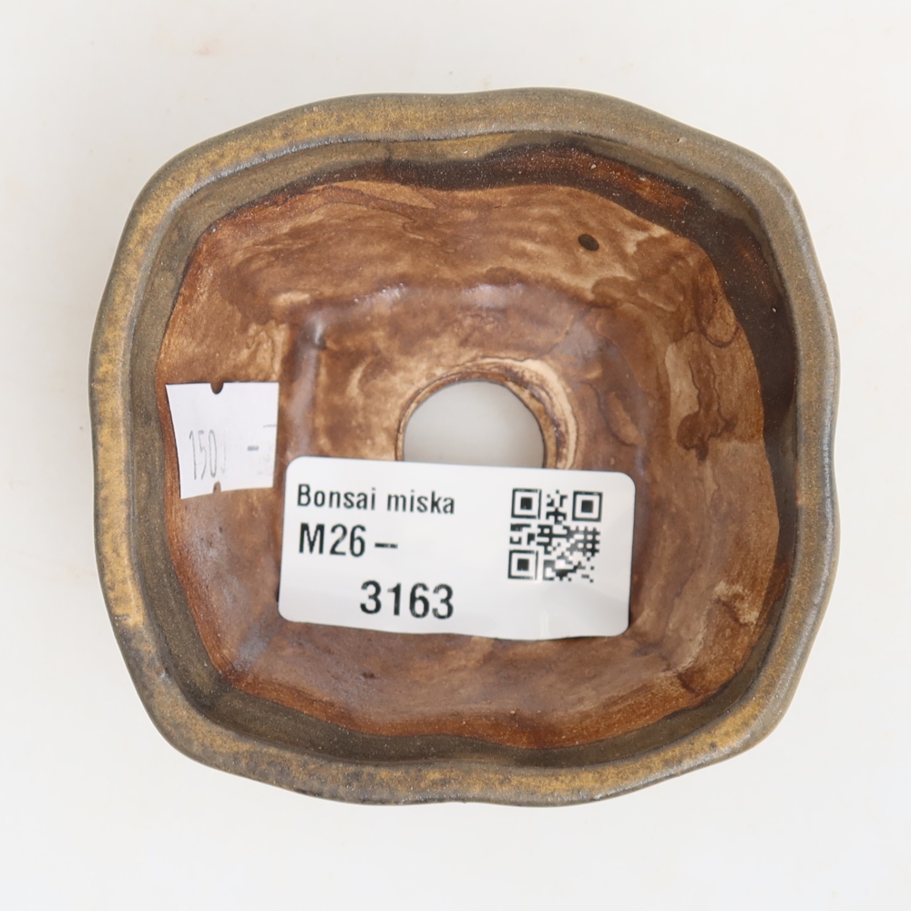 Keramická bonsai miska 7 x 7 x 3,5 cm, barva hnědá