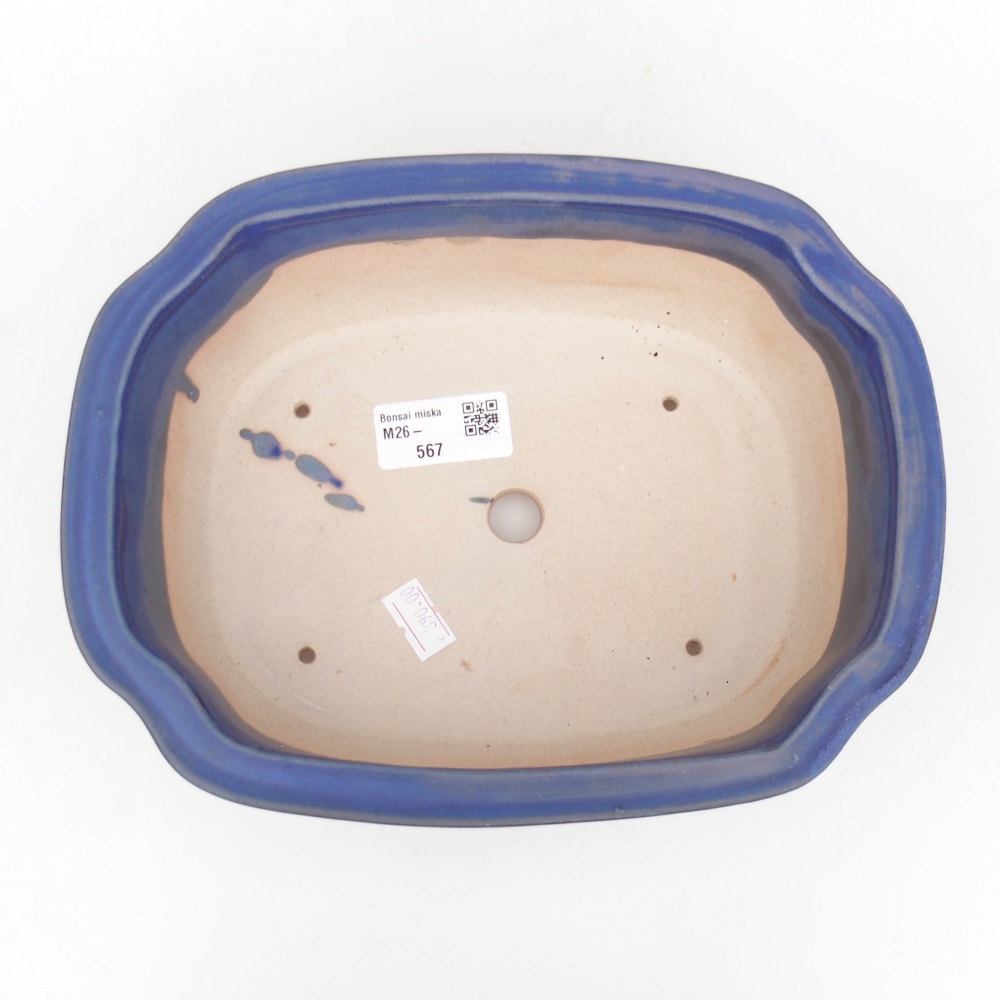 Keramická bonsai miska 22 x 18 x 7,5 cm, barva modrá