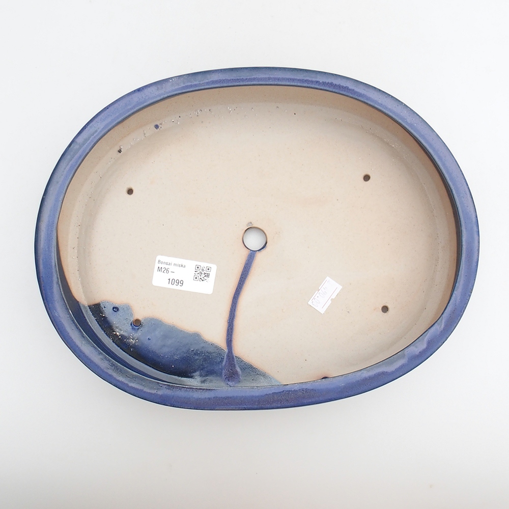 Keramická bonsai miska 26 x 20 x 5 cm, barva modrá