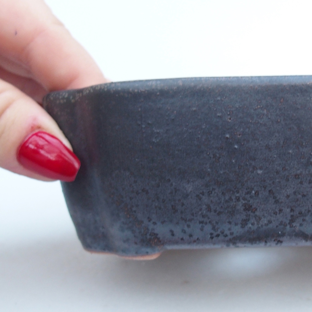 Keramická bonsai miska 12,5 x 9,5 x 4,5 cm, barva šedá