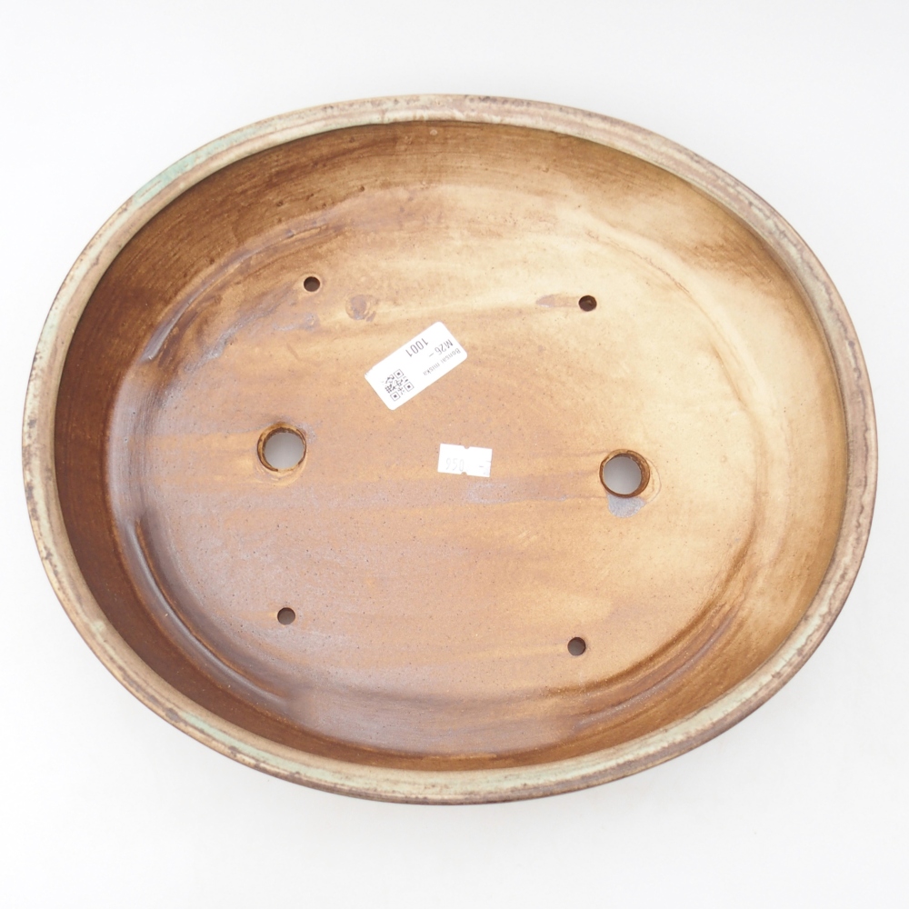 Keramická bonsai miska 31,5 x 27,5 x 6 cm, barva zelená