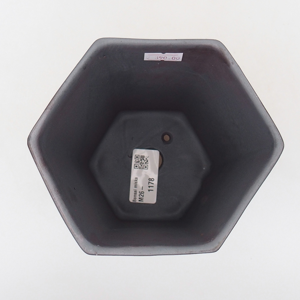 Keramická bonsai miska 13 x 11,5 x 17 cm, barva kovová