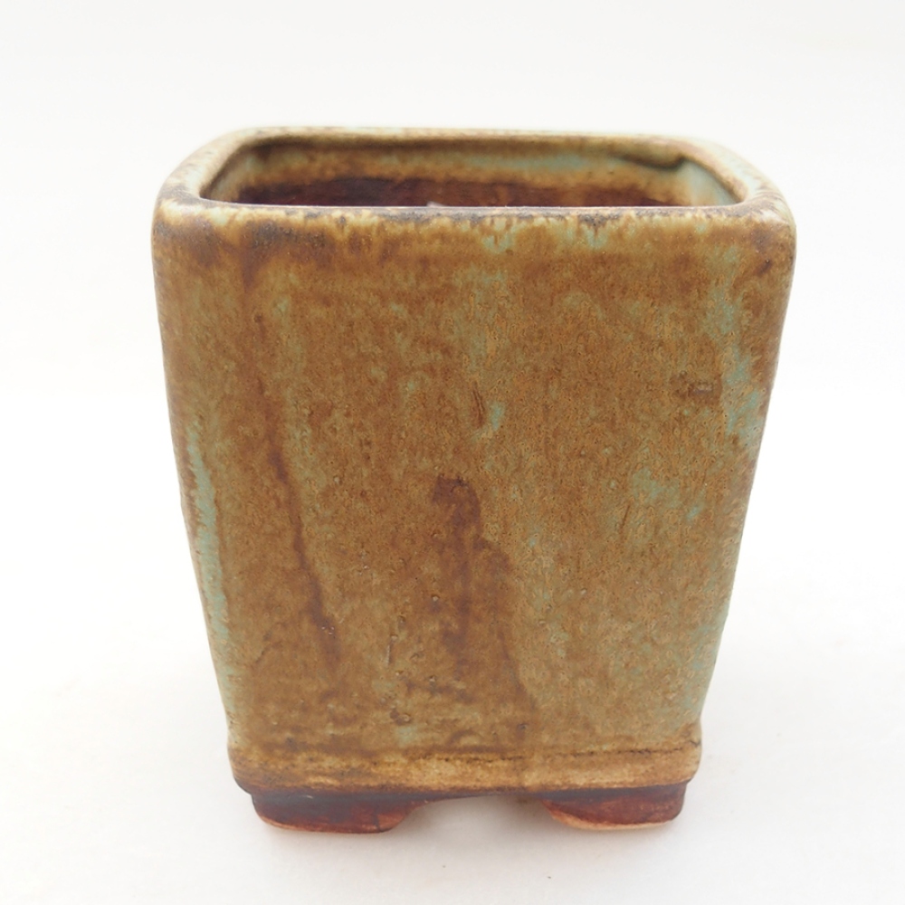 Keramická bonsai miska 6,5 x 6,5 x 7 cm, barva zelená