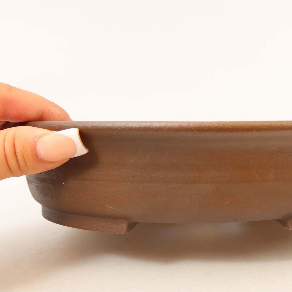 Keramická bonsai miska 21 x 19 x 5 cm, barva hnědá