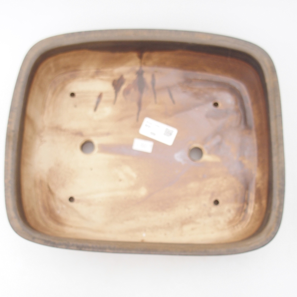 Keramická bonsai miska 29 x 24,5 x 7,5 cm, barva hnědá